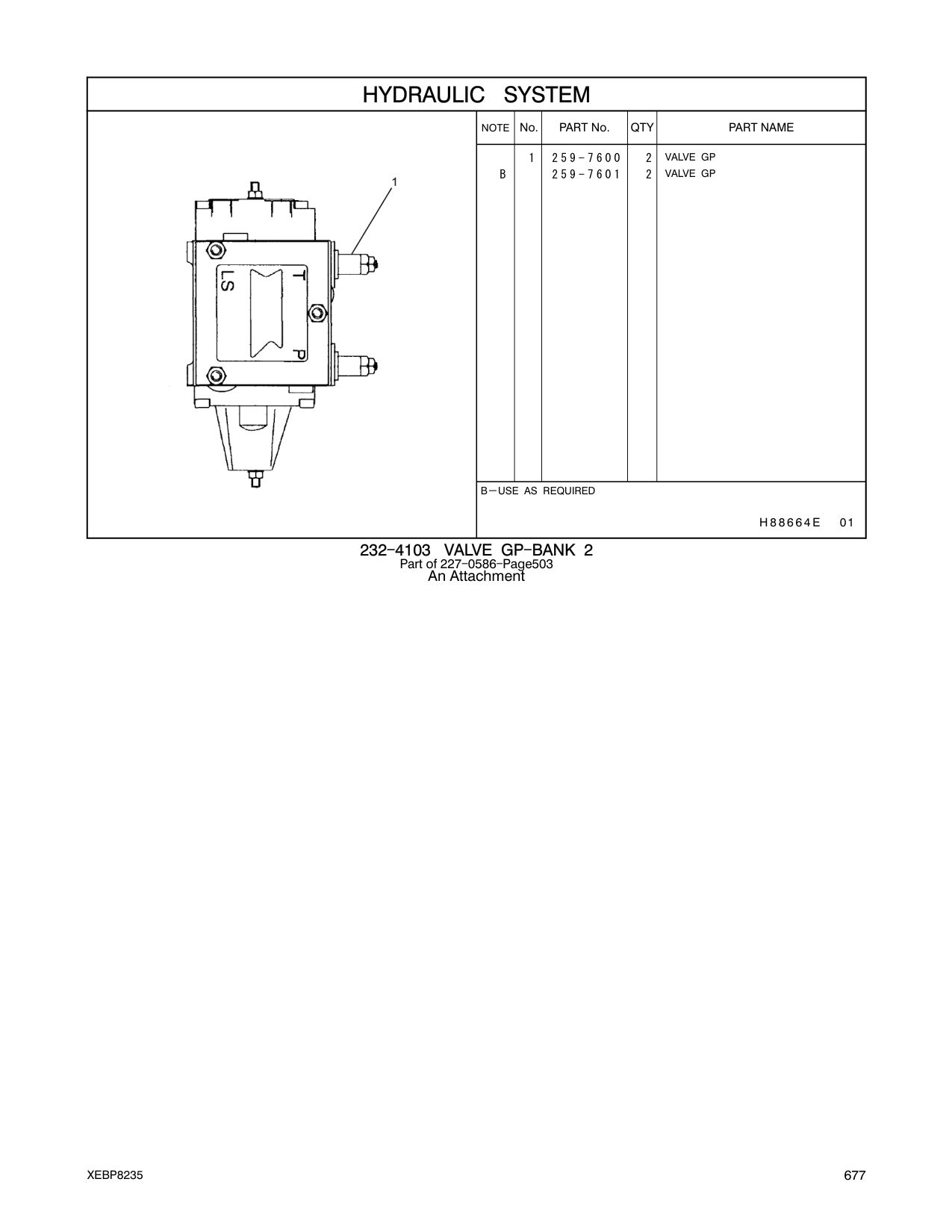 259-7600 - VALVE GP