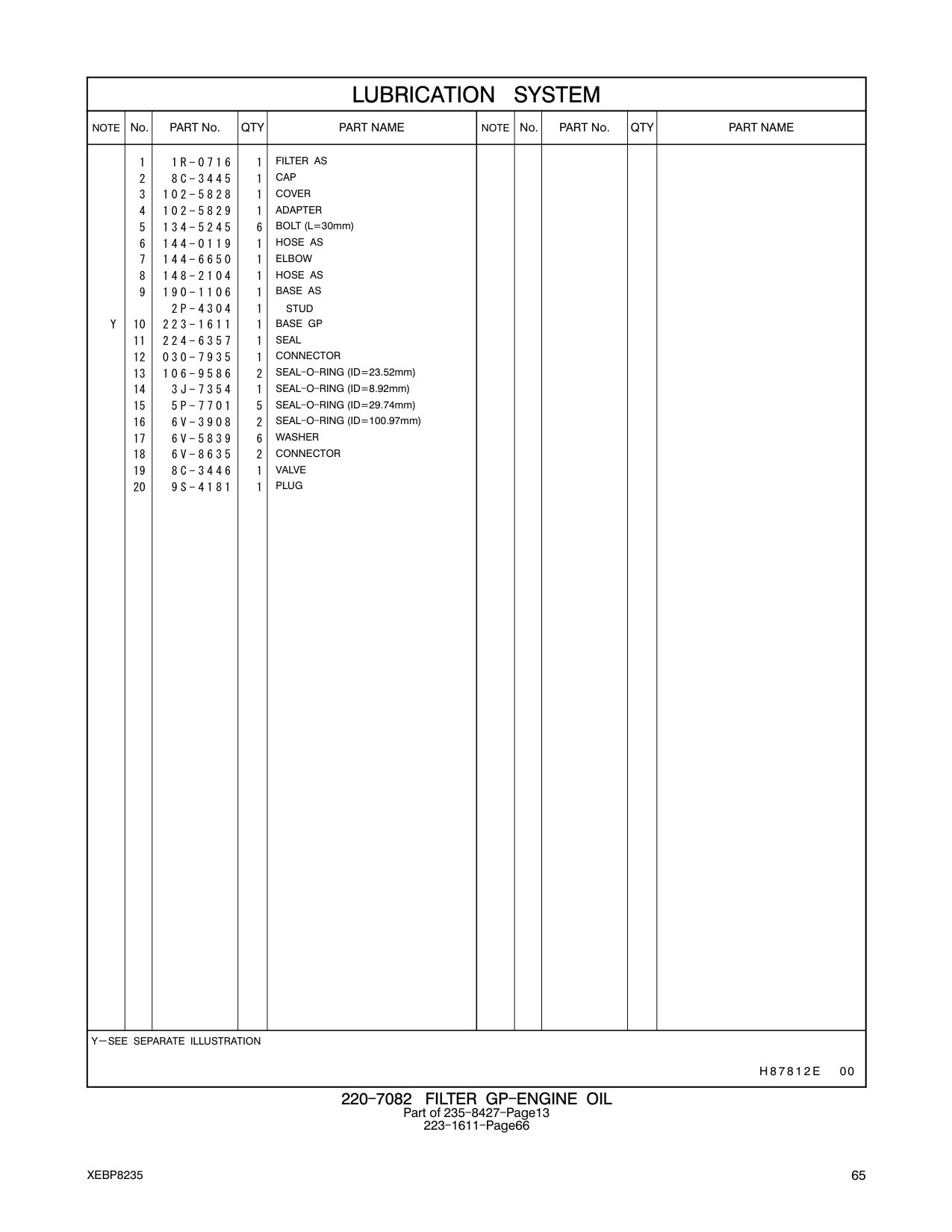 223-1611 BASE GP CAT parts manual diagram