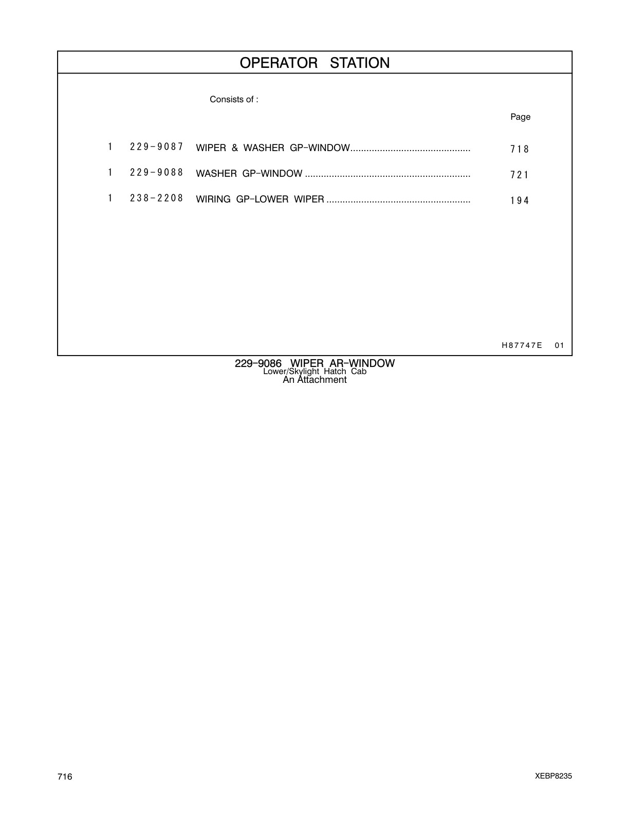 229-9087 - WIPER & WASHER GP-WINDOW