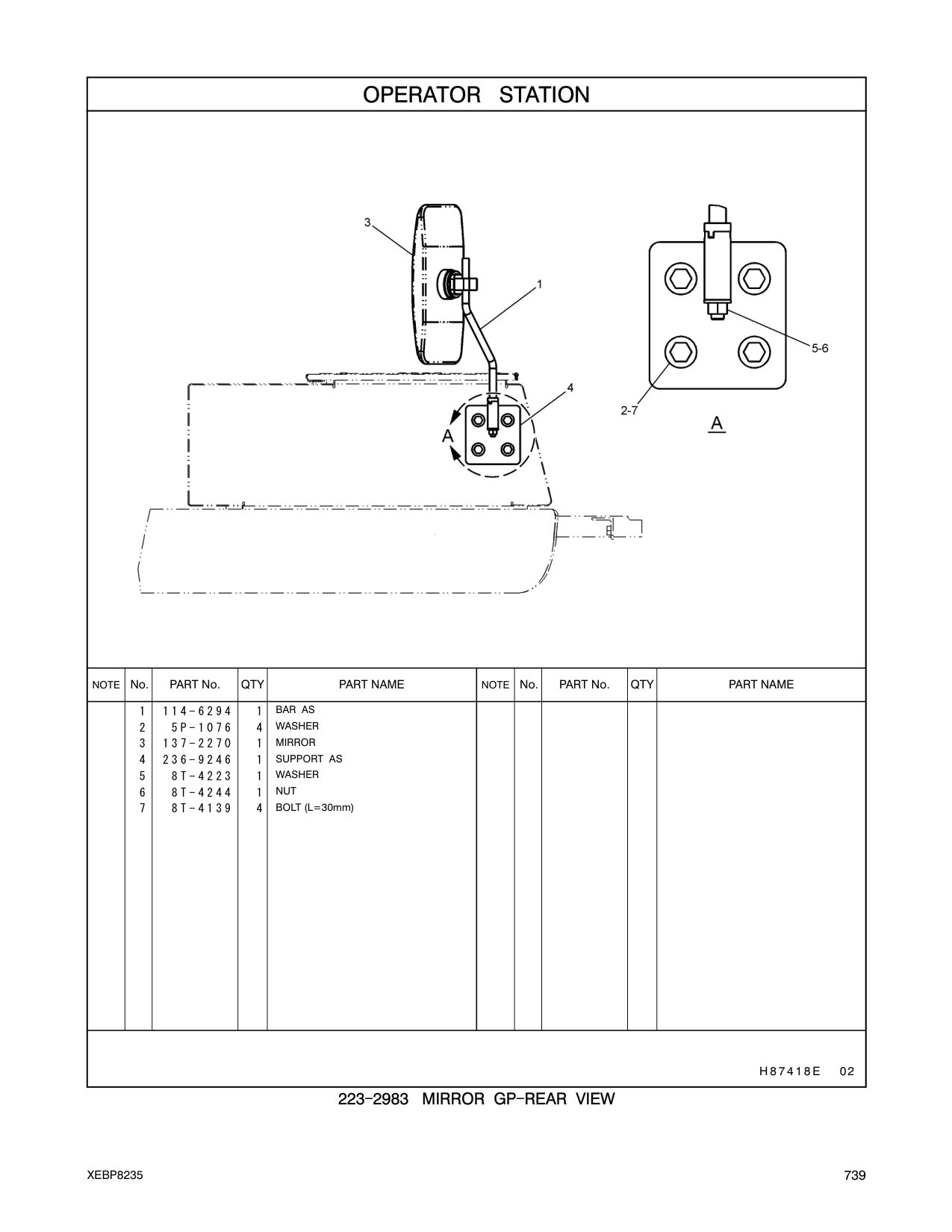 236-9246 SUPPORT AS CAT parts manual diagram
