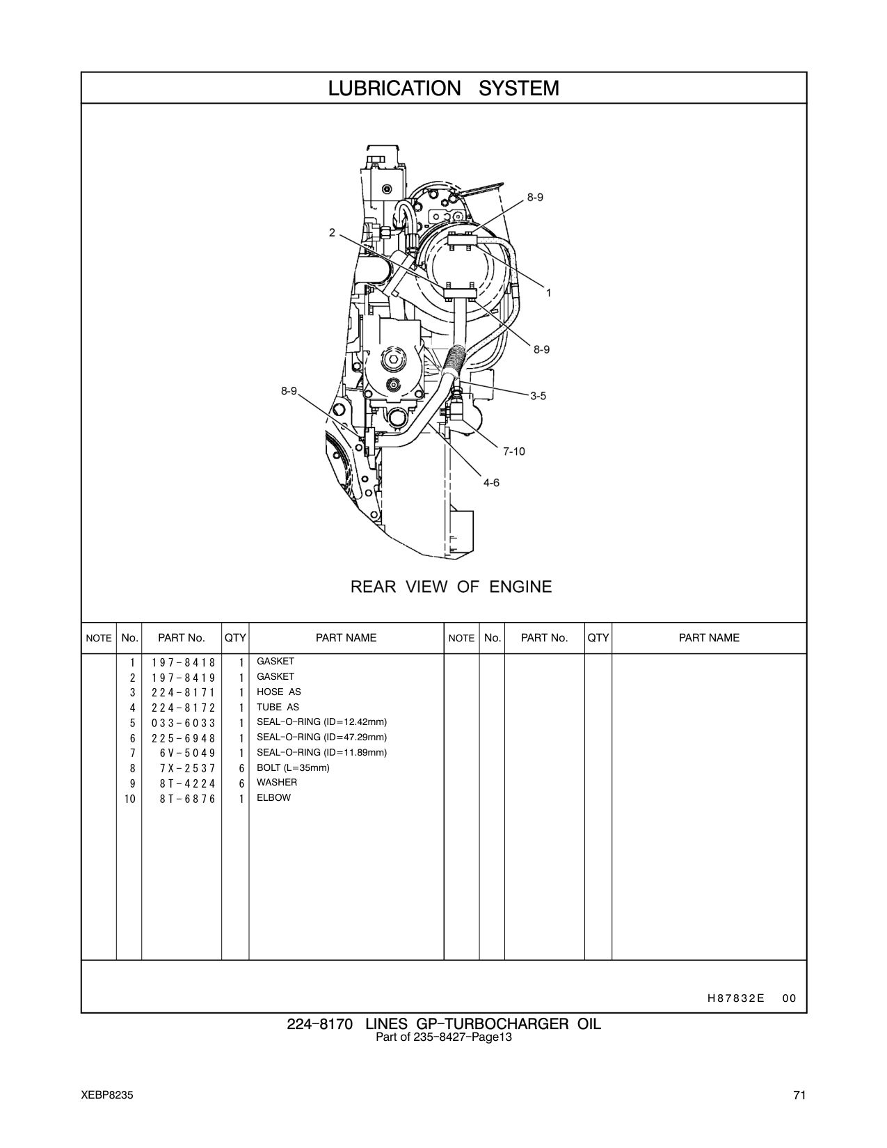 197-8419 GASKET CAT parts manual diagram