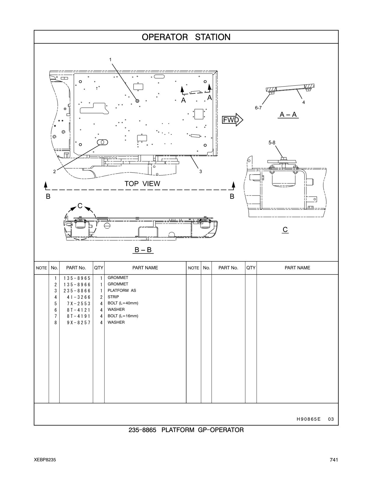 235-8866 PLATFORM AS CAT parts manual diagram
