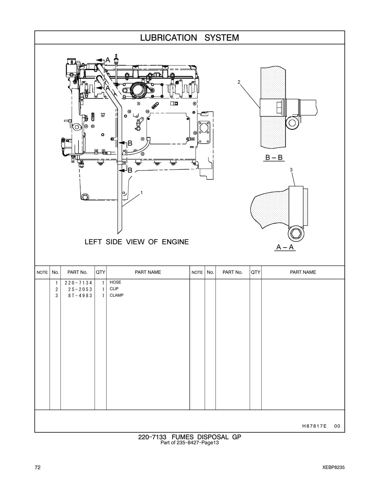220-7134 HOSE CAT parts manual diagram