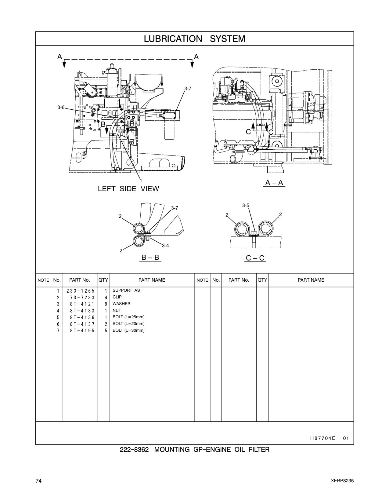 233-1265 SUPPORT AS CAT parts manual diagram