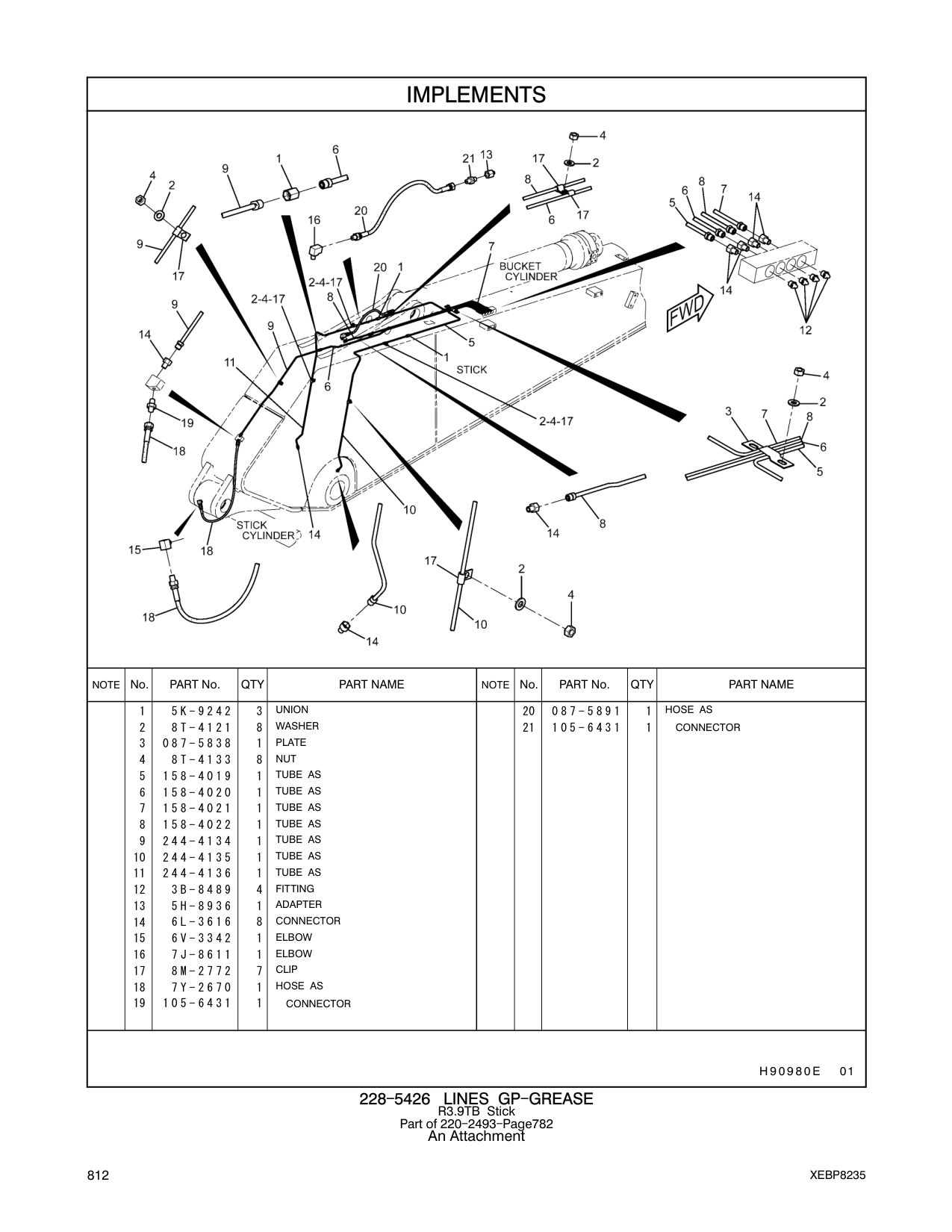 244-4135 TUBE AS CAT parts manual diagram