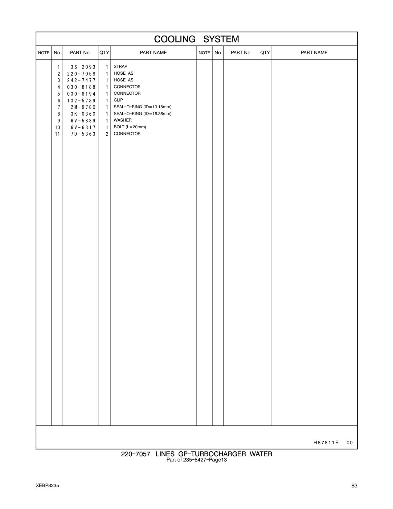 220-7058 HOSE AS CAT parts manual diagram