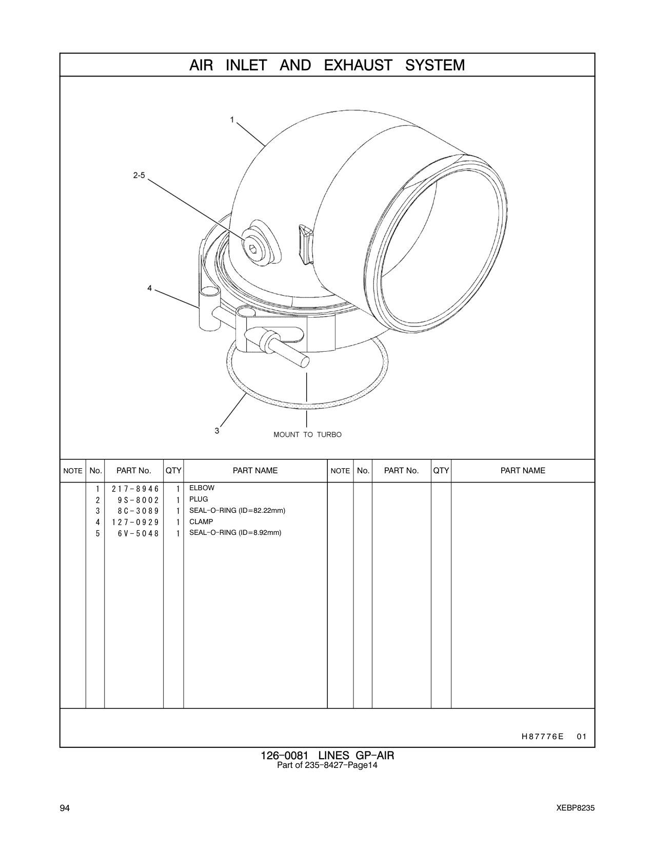 217-8946 ELBOW CAT parts manual diagram