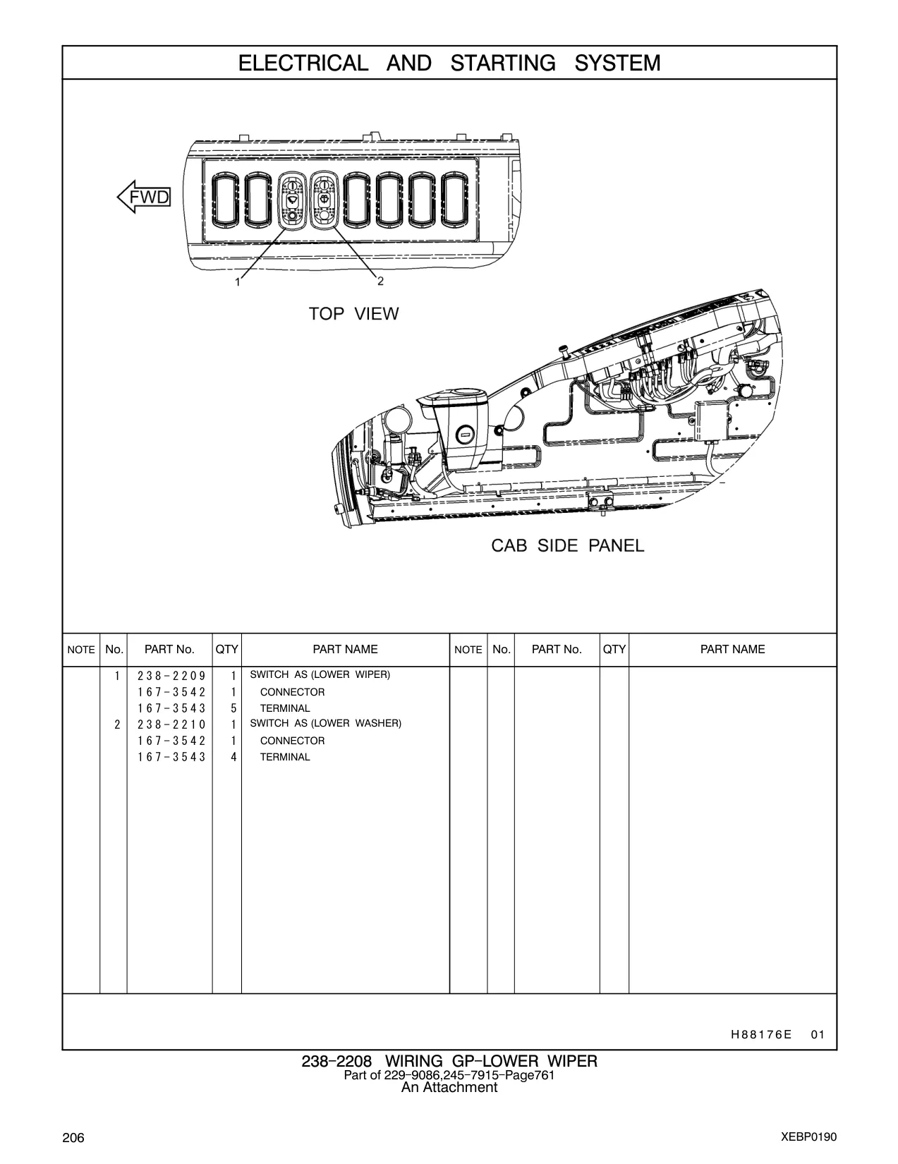 238-2209 - SWITCH AS (LOWER WIPER)