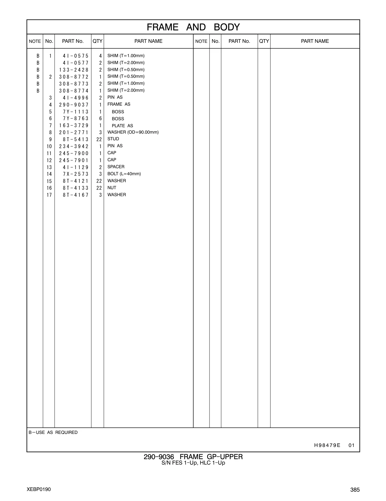 290-9037 - FRAME AS