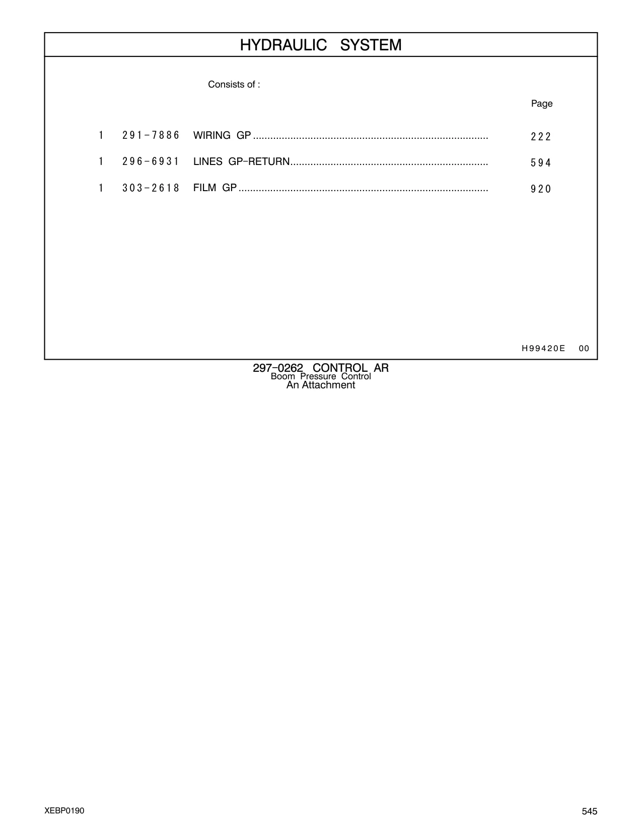 291-7886 - WIRING GP ..................................................................................