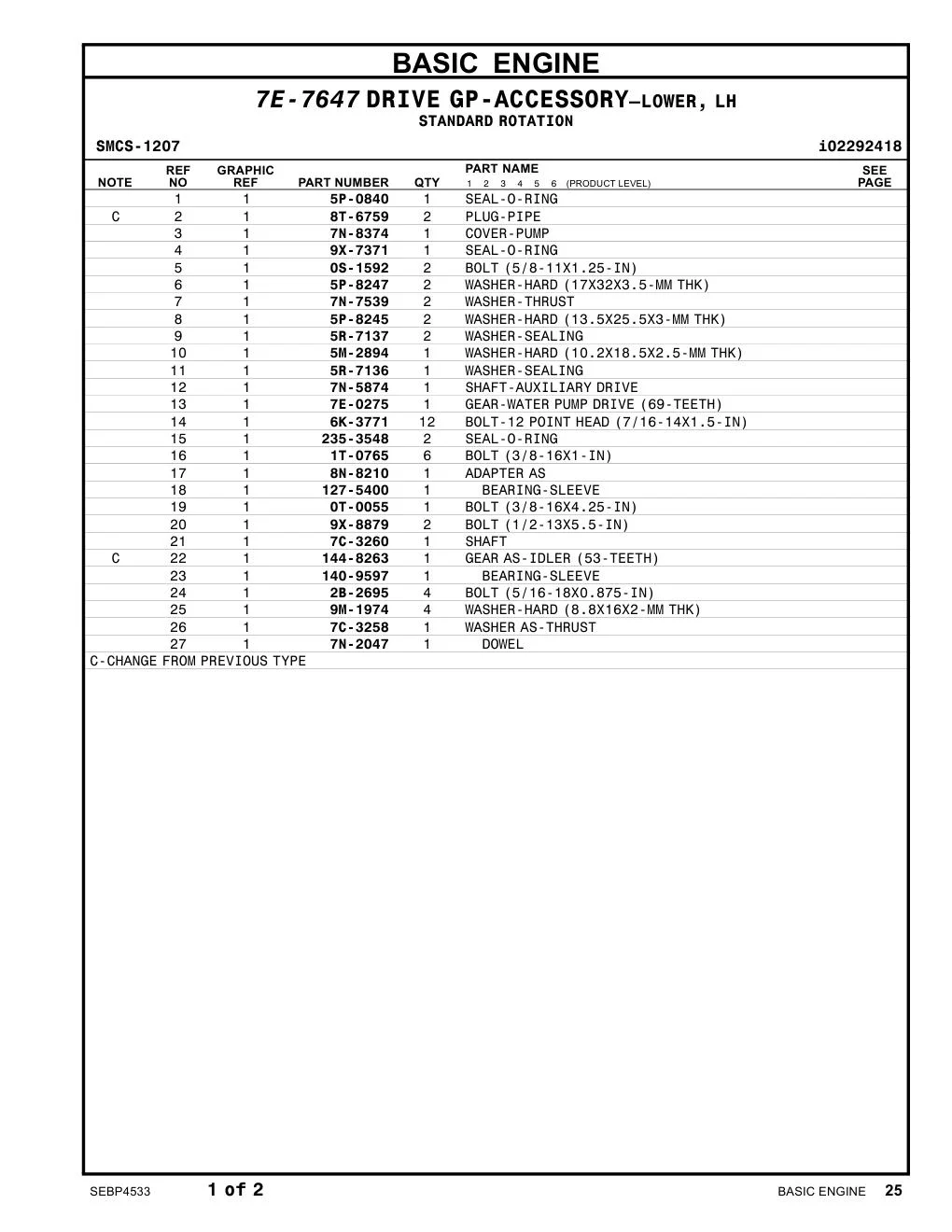 5R-7136 WASHER-SEALING CAT parts manual diagram