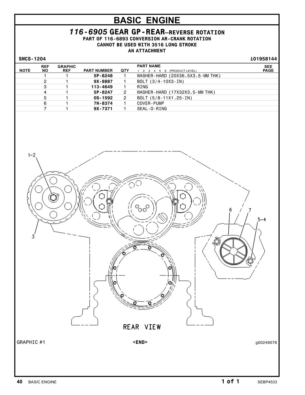 113-4649 RING CAT parts manual diagram
