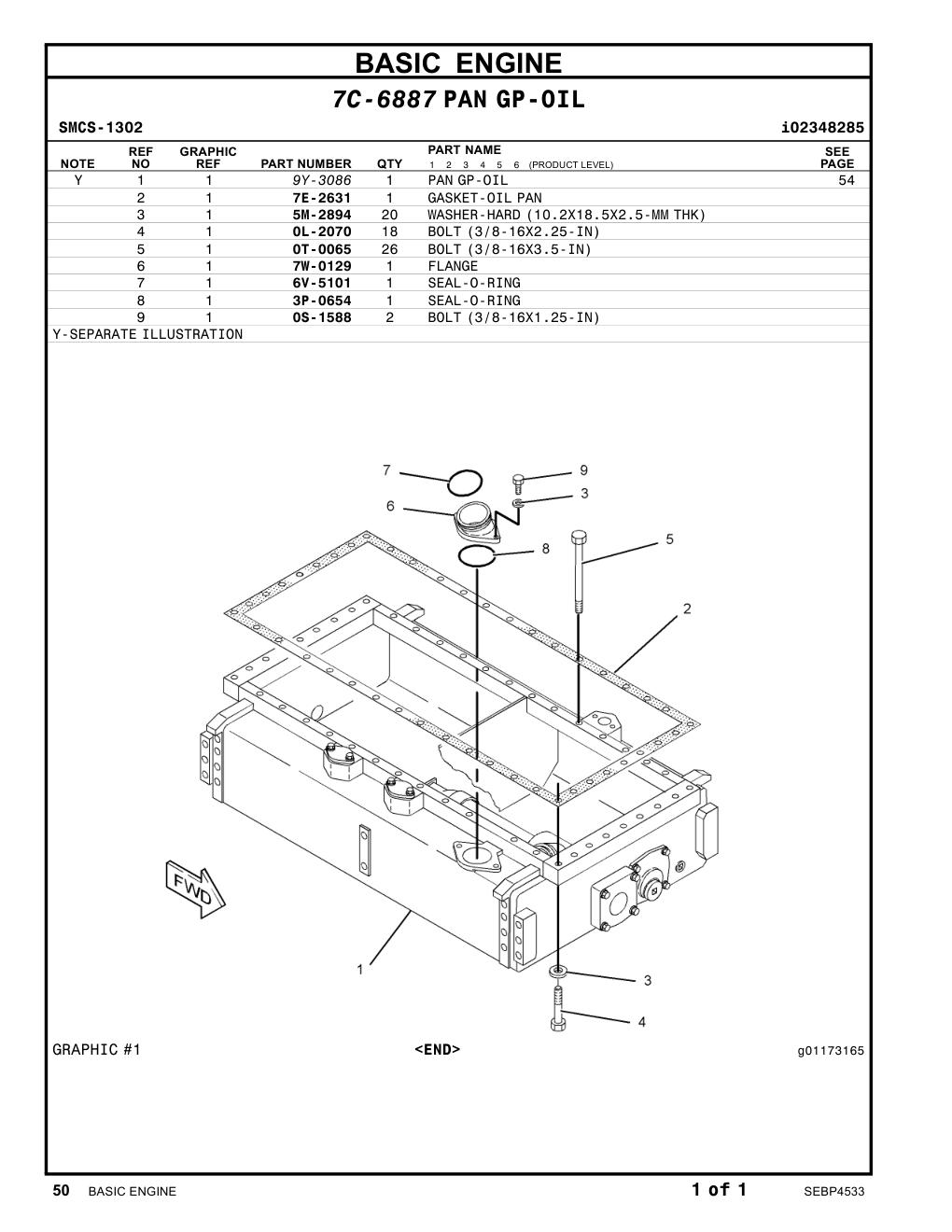 7W-0129 FLANGE CAT parts manual diagram
