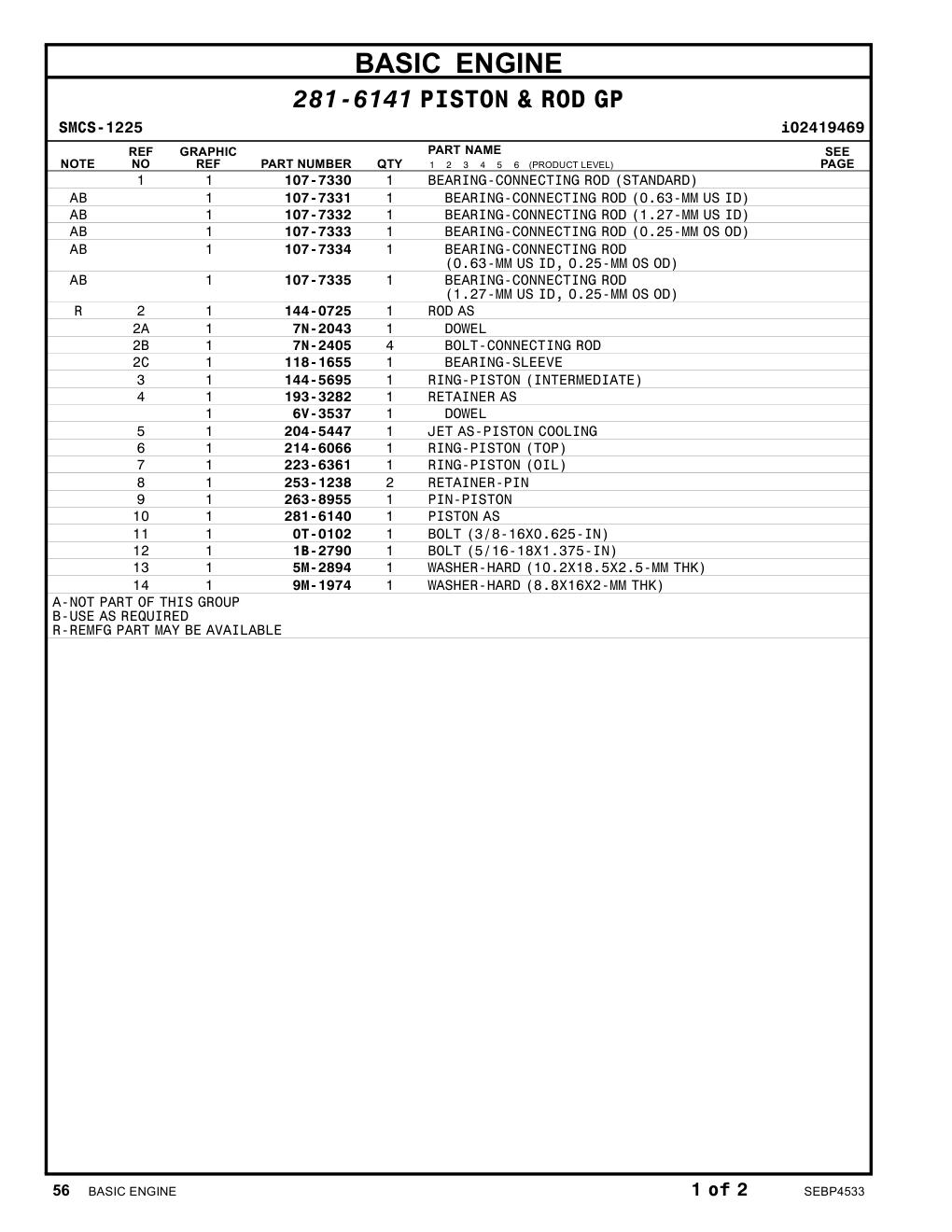 204-5447 JET AS-PISTON COOLING CAT parts manual diagram
