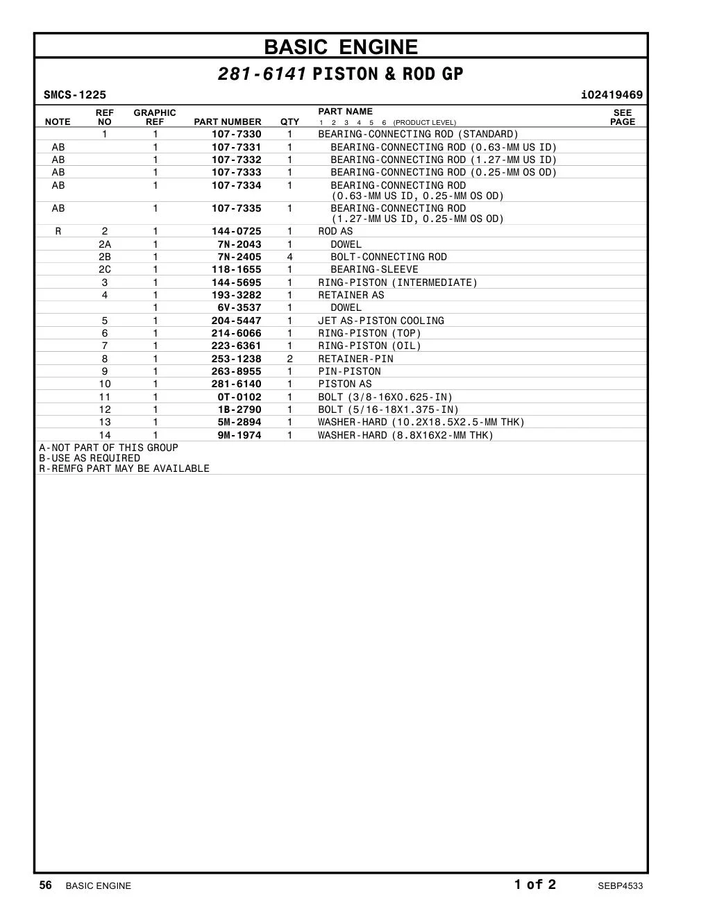 107-7333 - BEARING-CONNECTING ROD (0.25-MM OS OD)