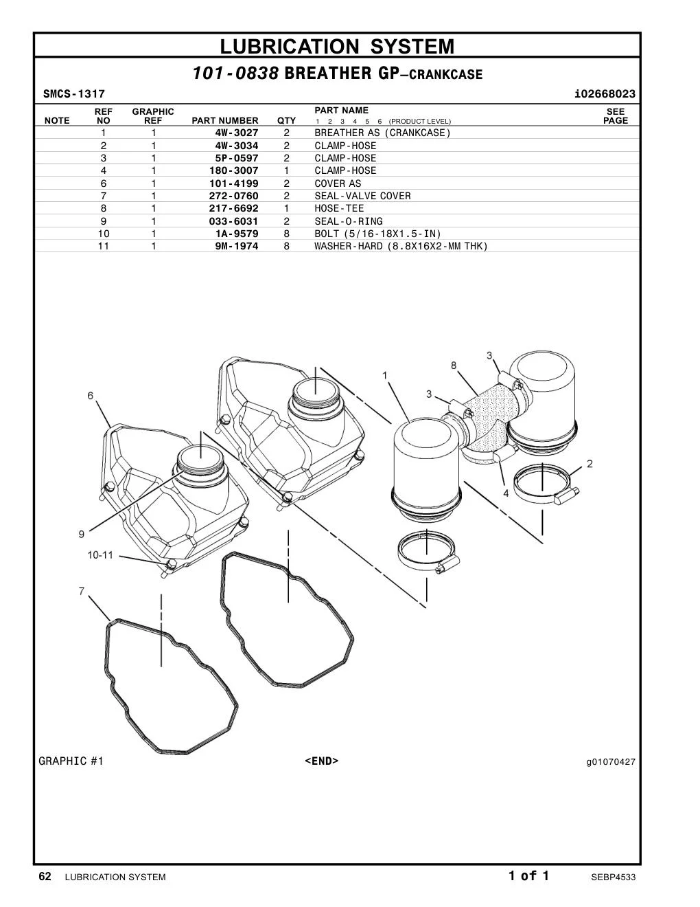 101-4199 COVER AS CAT parts manual diagram