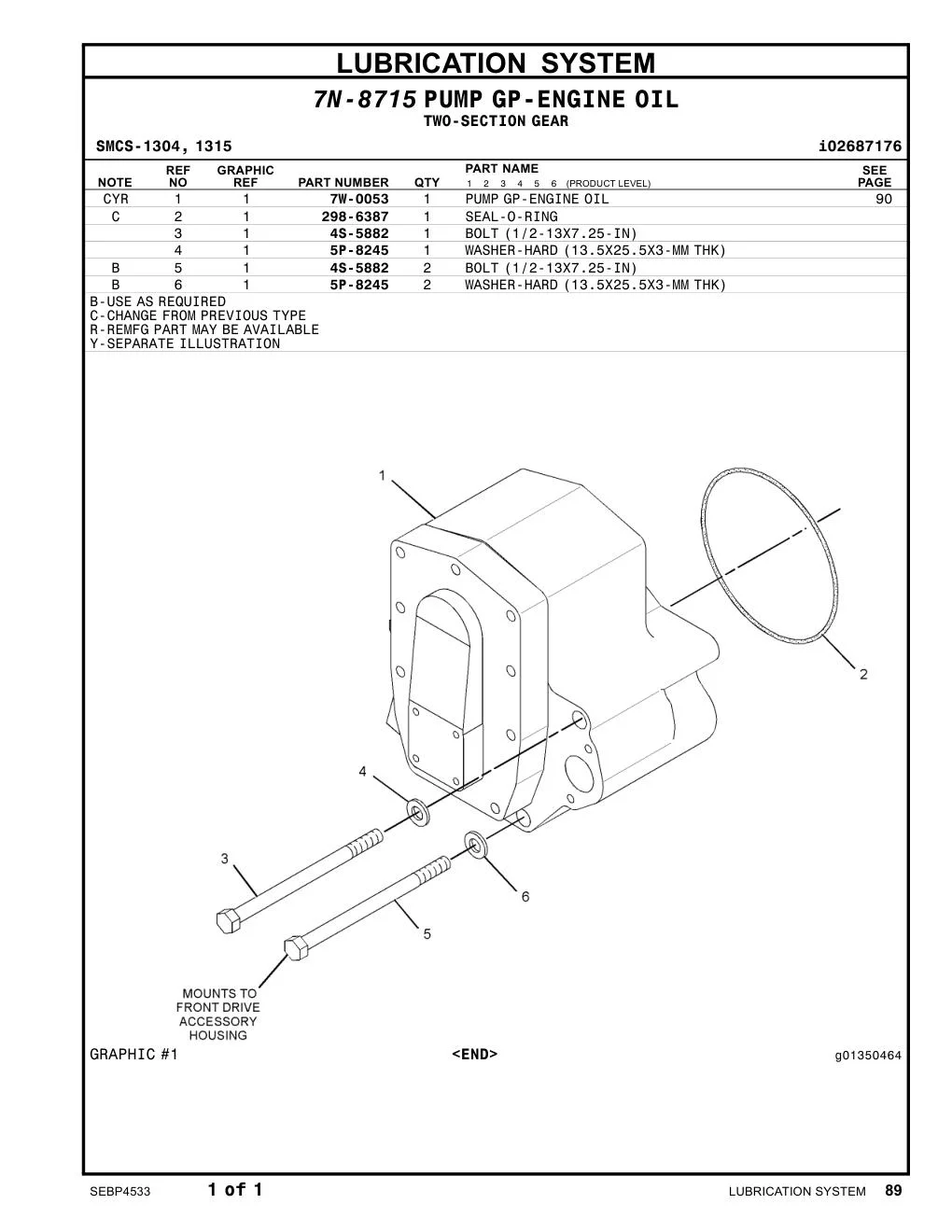 7W-0053 - PUMP GP-ENGINE OIL