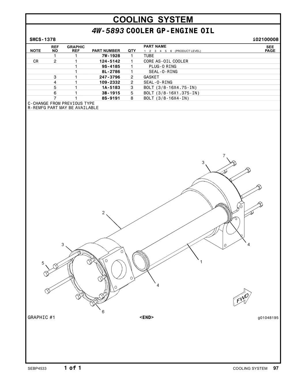 124-5142 - CORE AS-OIL COOLER
