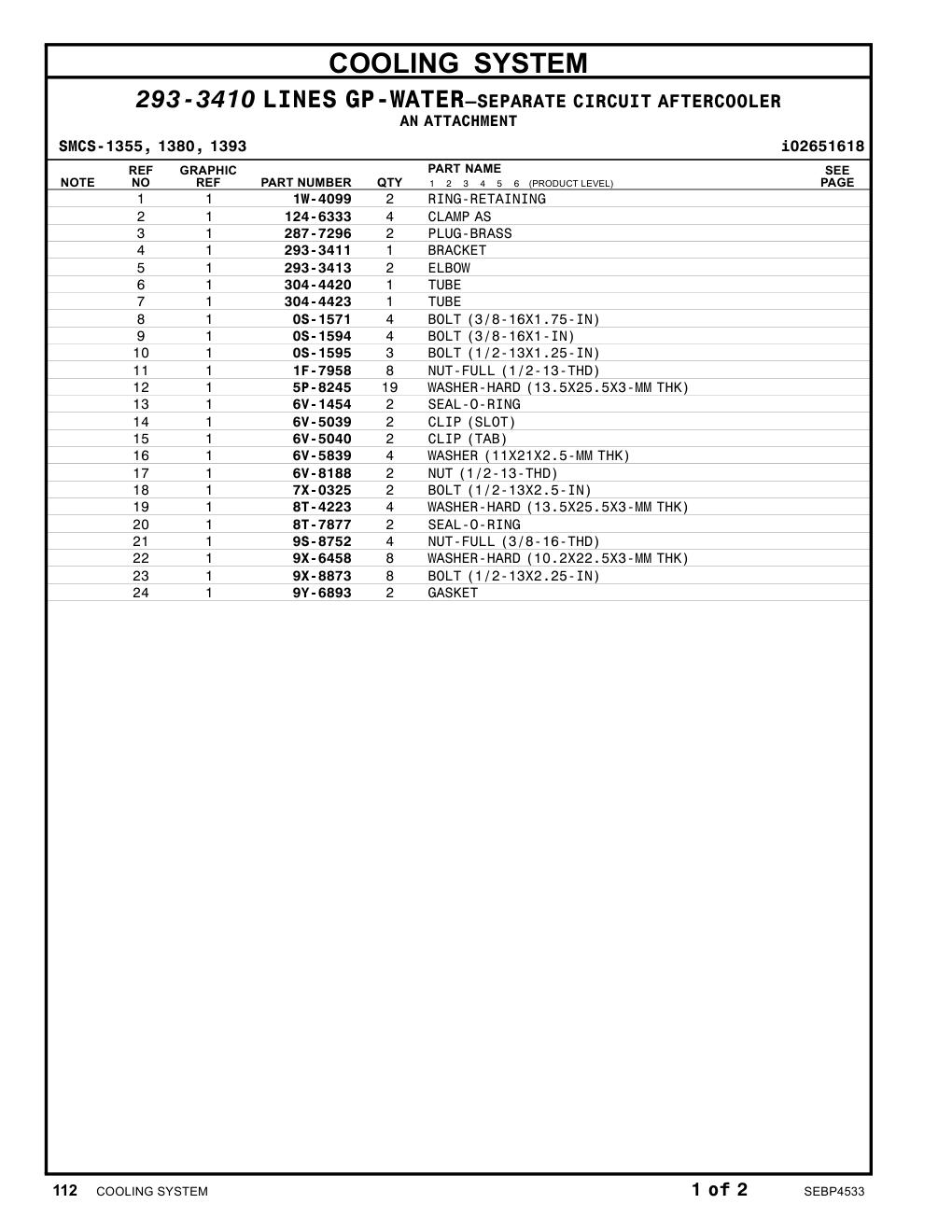 6V-1454 SEAL-O-RING CAT parts manual diagram