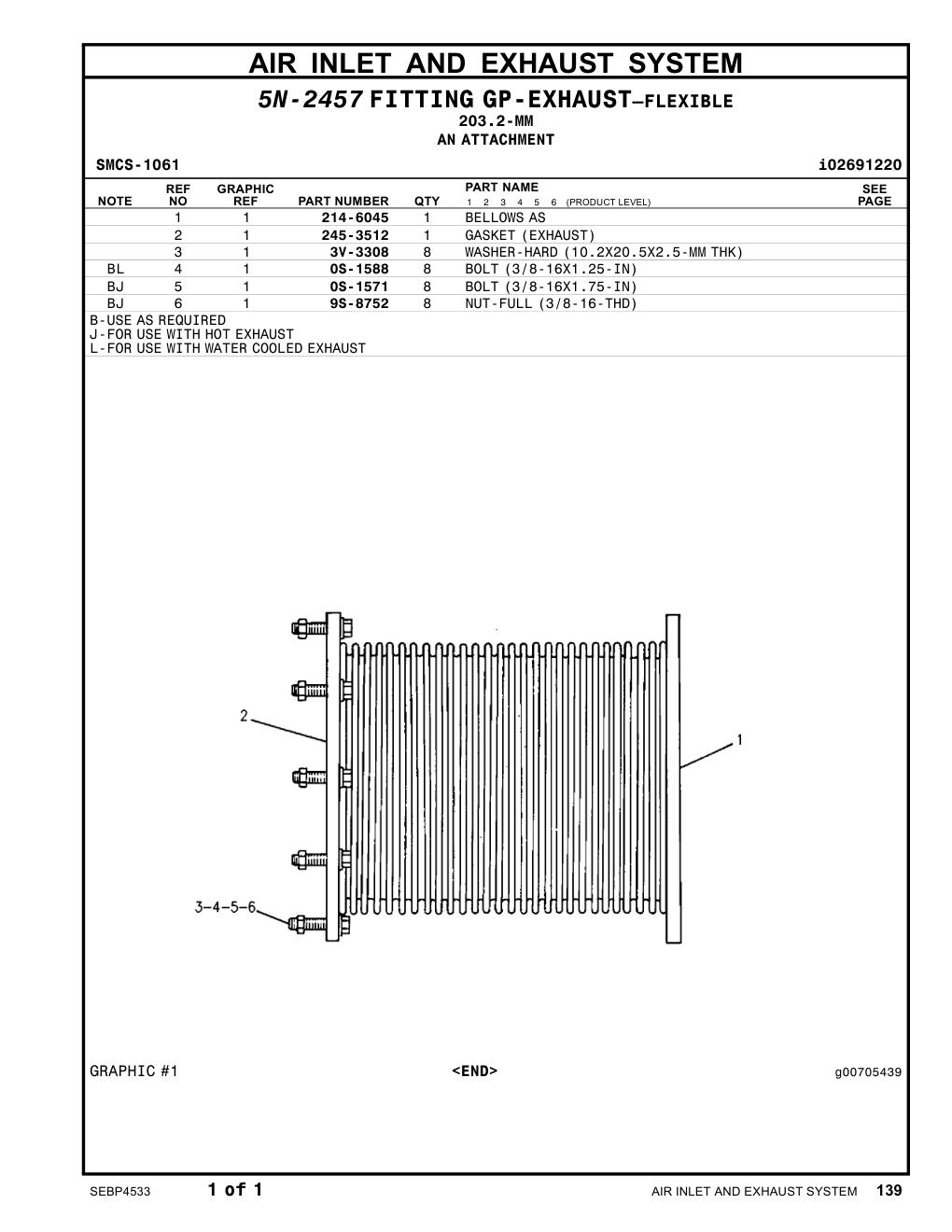 214-6045 BELLOWS AS CAT parts manual diagram