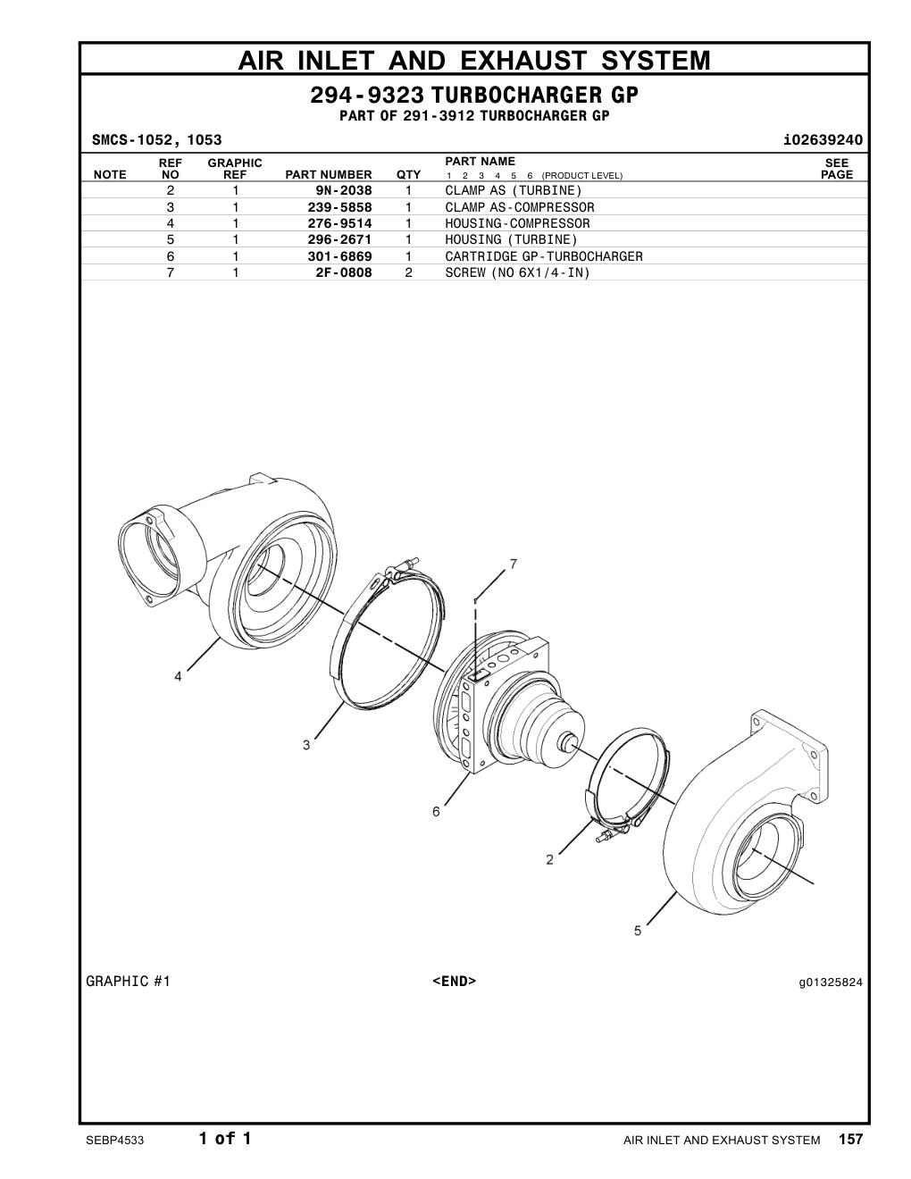 296-2671 HOUSING (TURBINE) CAT parts manual diagram