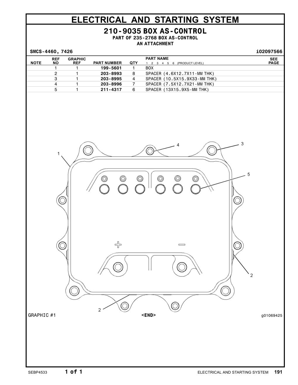 203-8996 SPACER(7.5X12.7X21-MMTHK) CAT parts manual diagram
