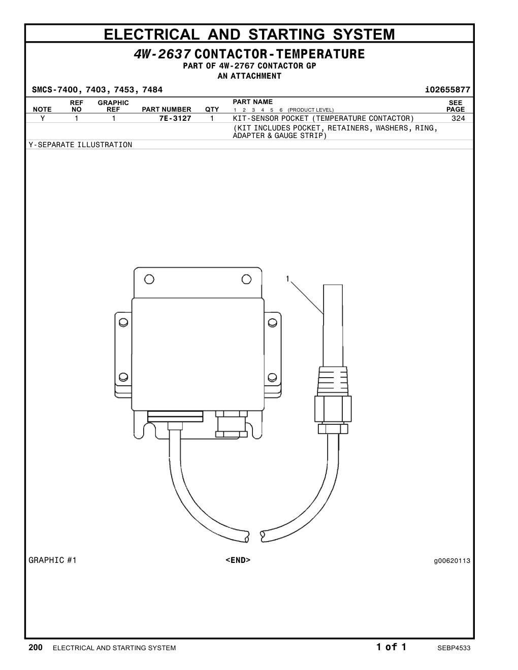 7E-3127 - KIT-SENSORPOCKET(TEMPERATURECONTACTOR)