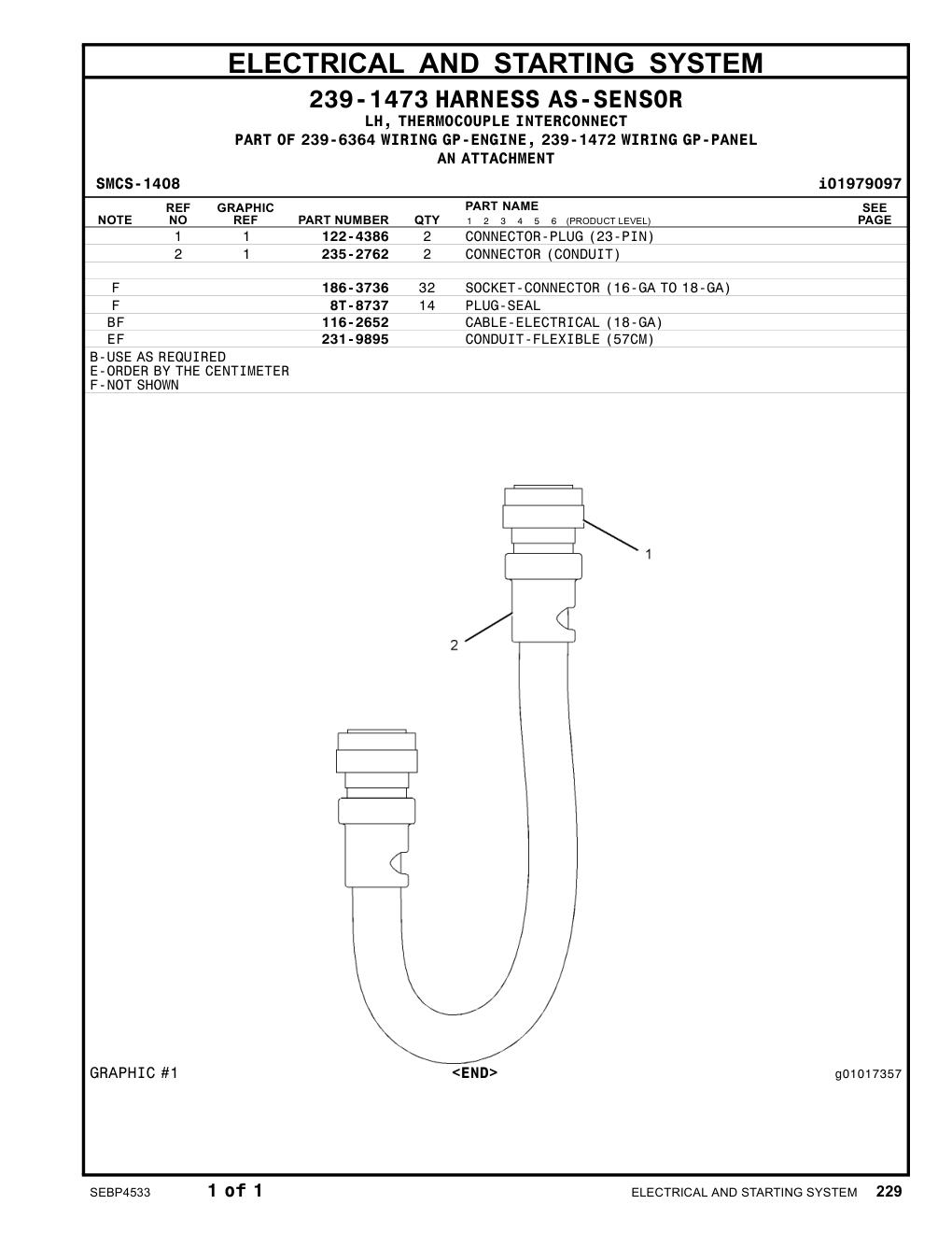 122-4386 CONNECTOR-PLUG(23-PIN) CAT parts manual diagram