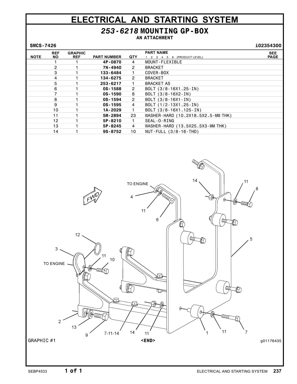 4P-0870 MOUNT-FLEXIBLE CAT parts manual diagram