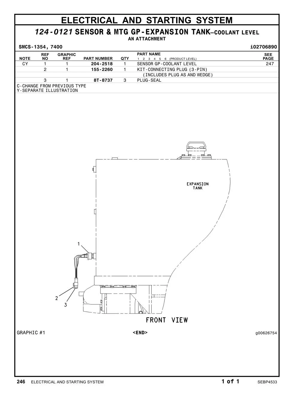 204-2518 - SENSOR GP-COOLANT LEVEL