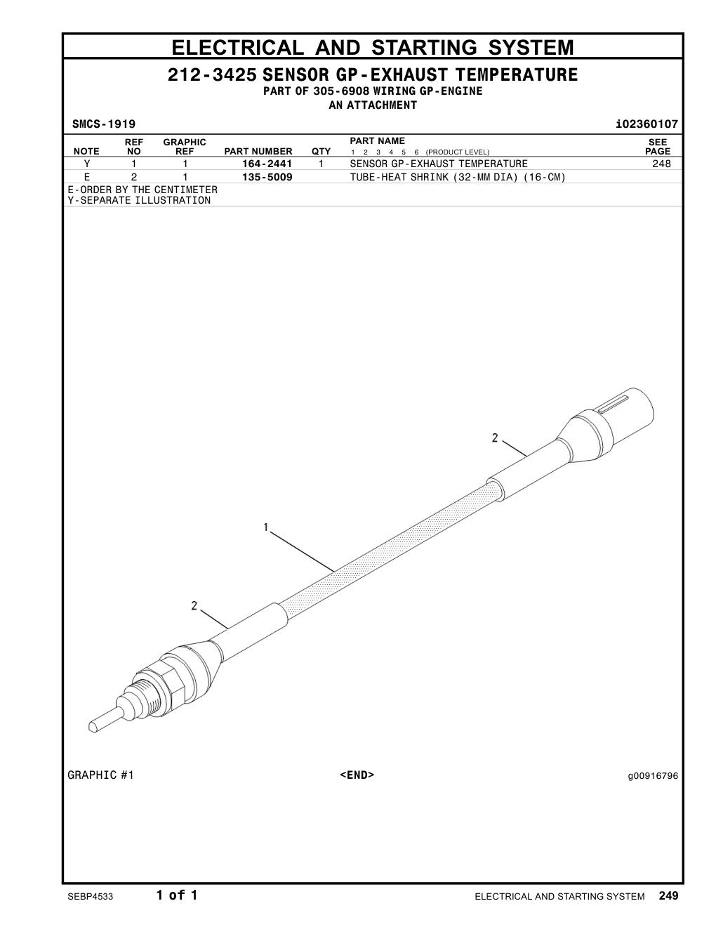 164-2441 - SENSORGP-EXHAUSTTEMPERATURE