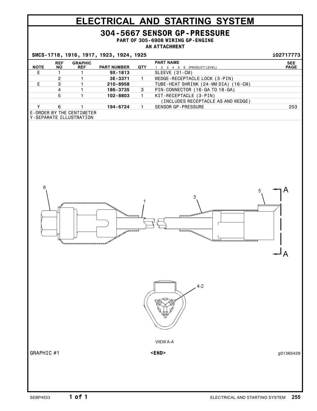 194-6724 - SENSOR GP-PRESSURE (TURBOCHARGER OUTLET)