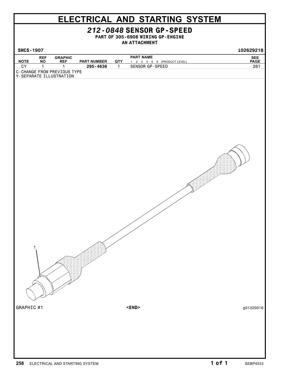 295-4636 - SENSOR GP-SPEED