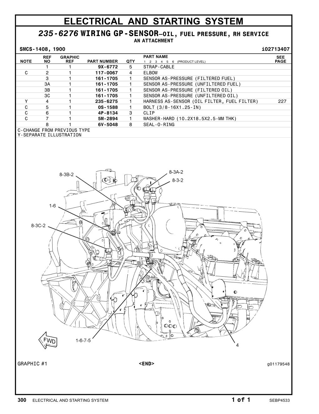235-6275 HARNESS AS-SENSOR CAT parts manual diagram