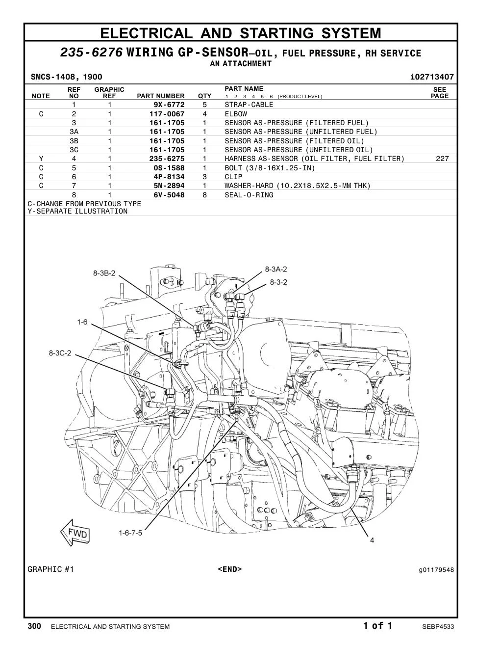 235-6275 - HARNESS AS-SENSOR (OIL FILTER, FUEL FILTER)