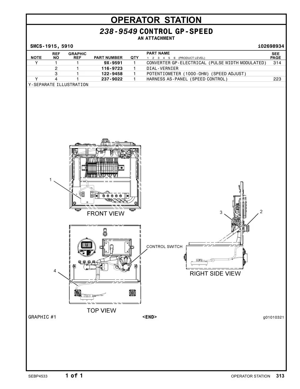 9X-9591 CONVERTER GP-ELECTRICAL CAT parts manual diagram