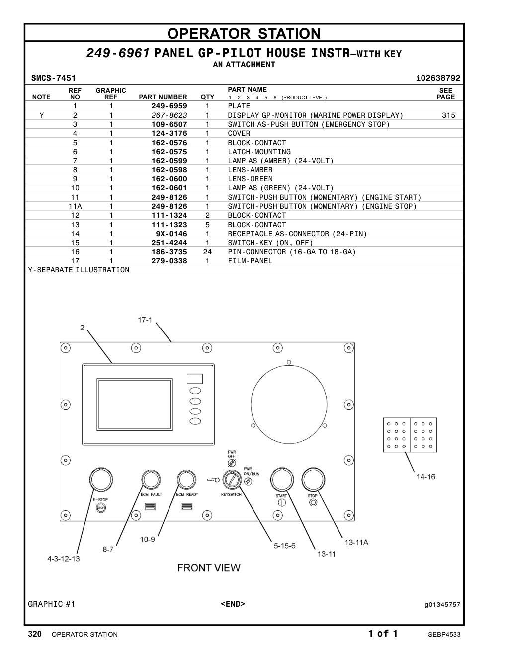249-6959 PLATE CAT parts manual diagram