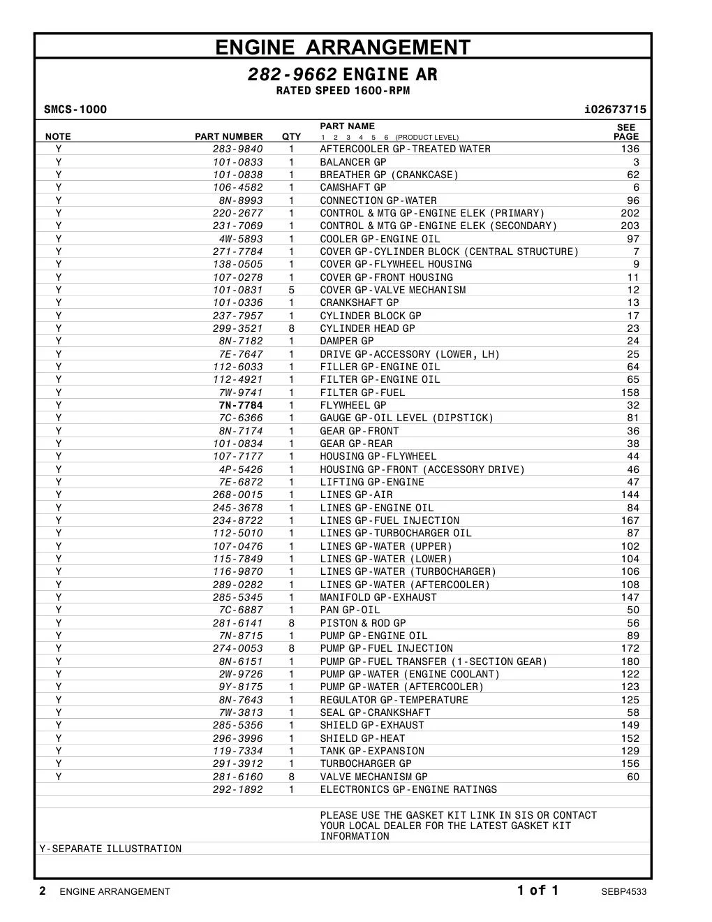 7N-7784 FLYWHEEL GP CAT parts diagram