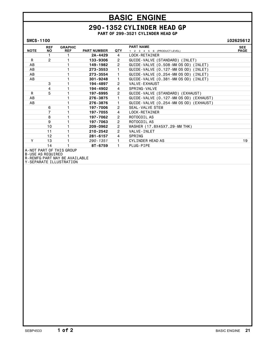 197-7006 SEAL-VALVE STEM (INLET) CAT parts manual diagram