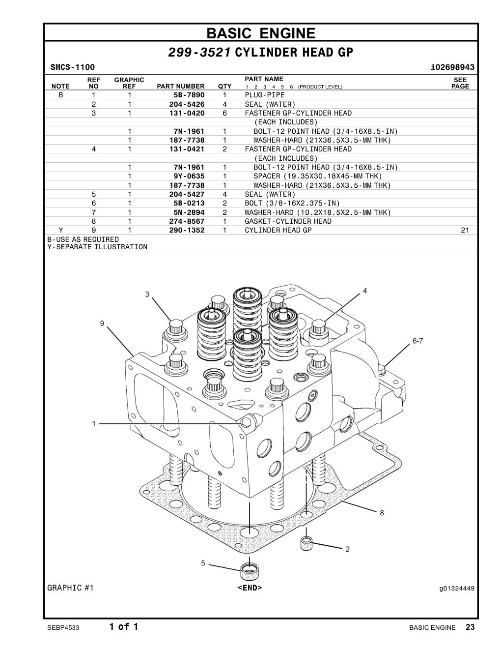 204-5427 SEAL (WATER) CAT parts manual diagram