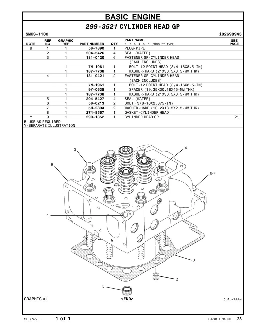 204-5426 SEAL (WATER) CAT parts manual diagram