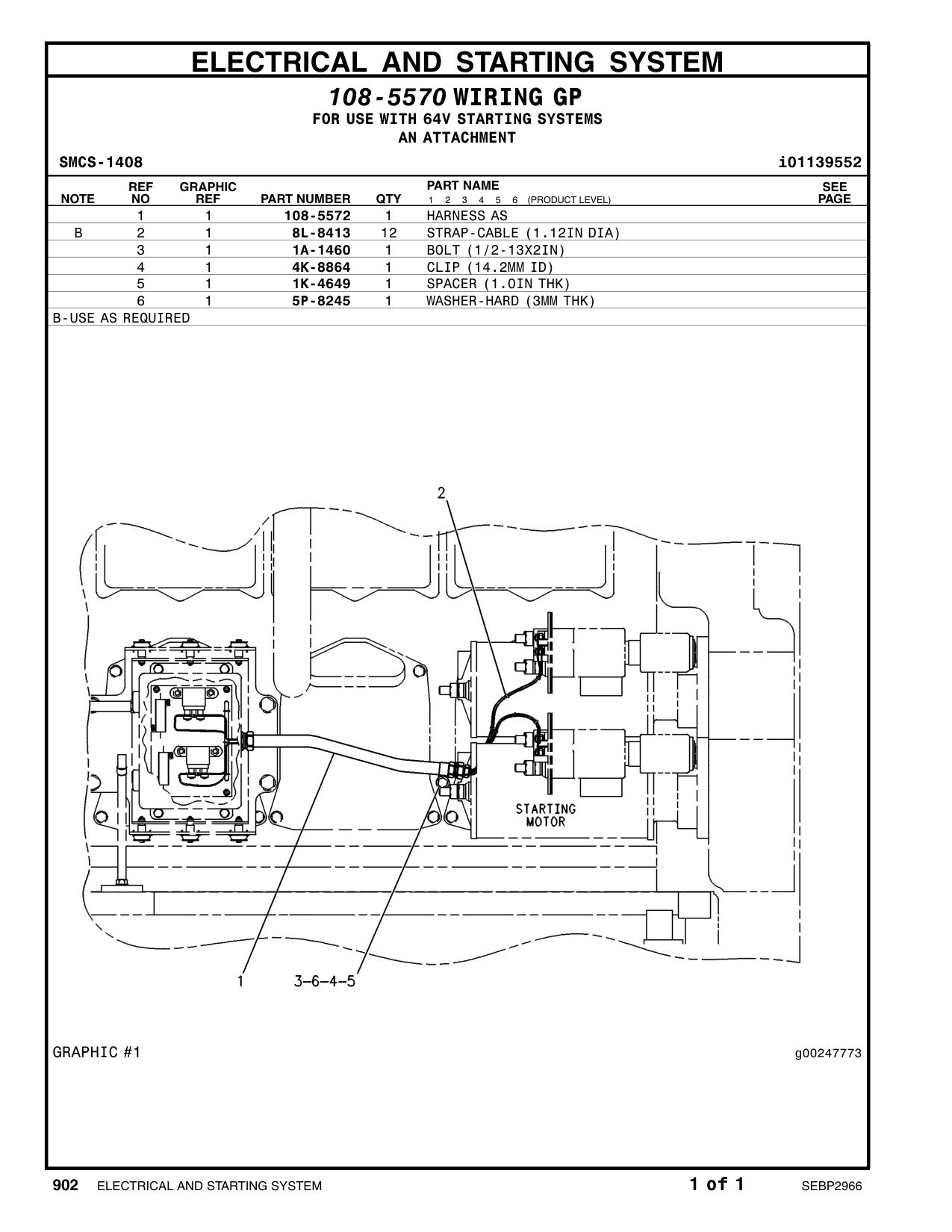 108-5572 HARNESS AS CAT parts manual diagram