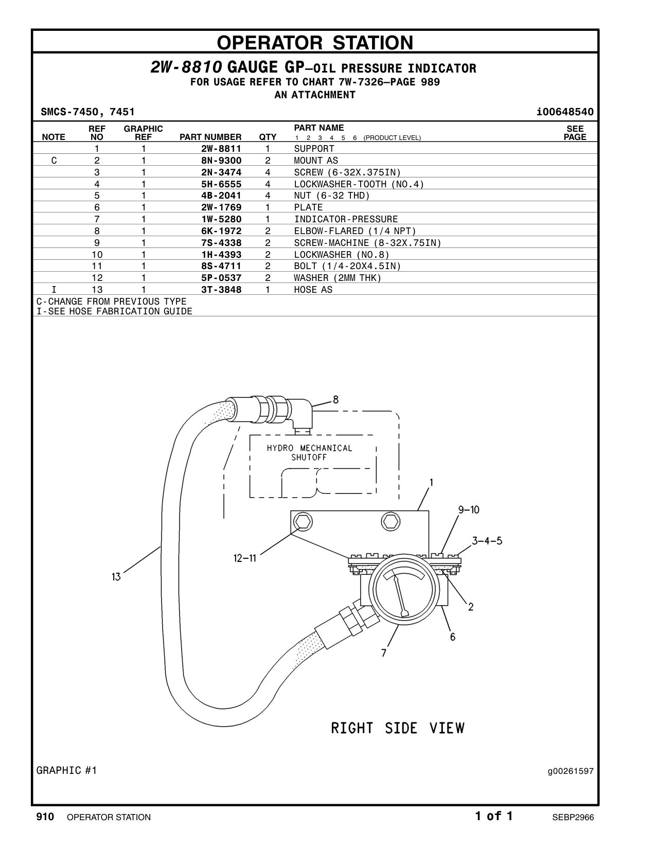 2W-1769 PLATE CAT parts manual diagram