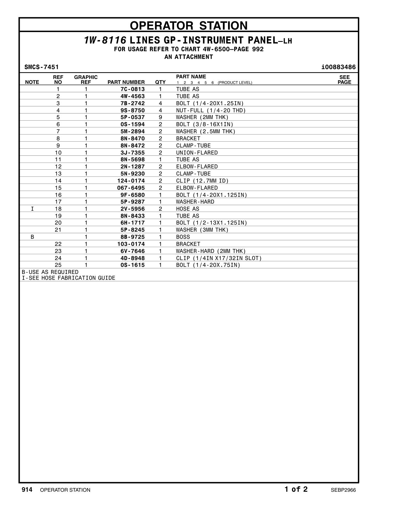 7C-0813 TUBE AS CAT parts manual diagram