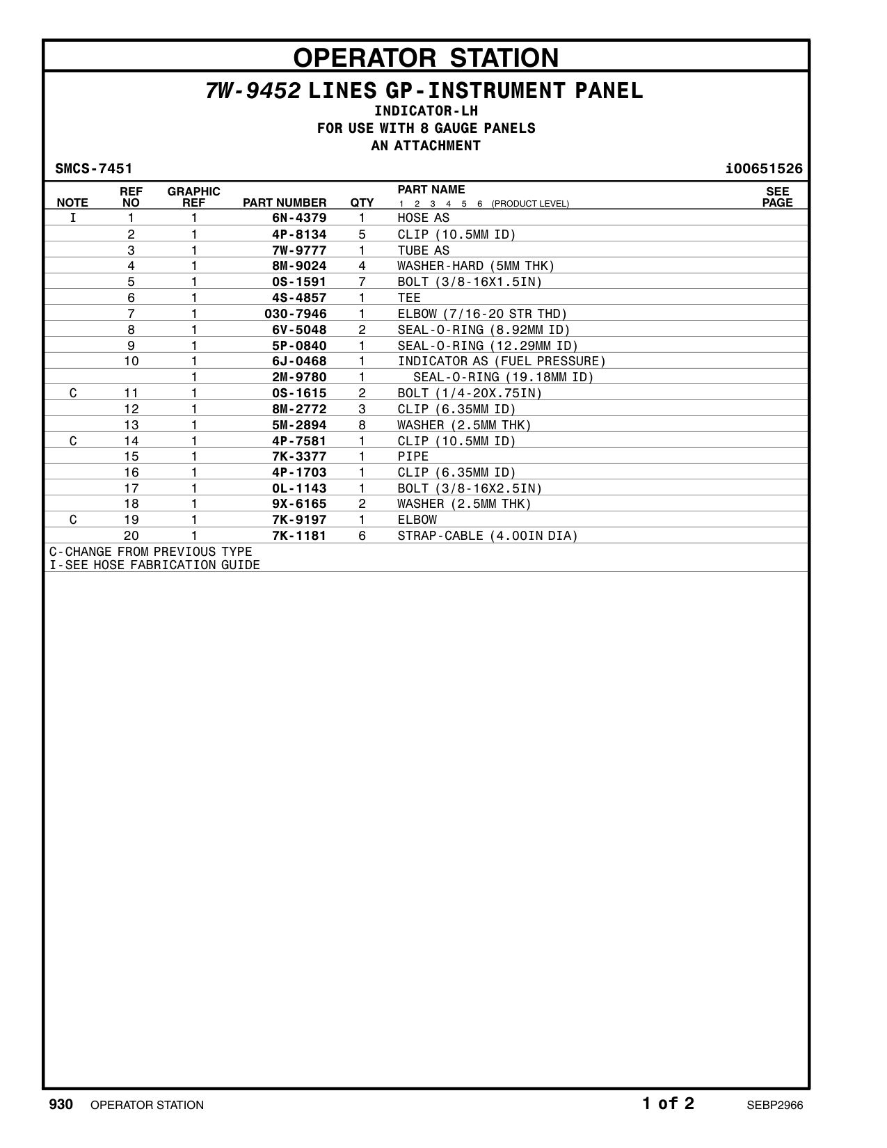4P-1703 CLIP CAT parts manual diagram