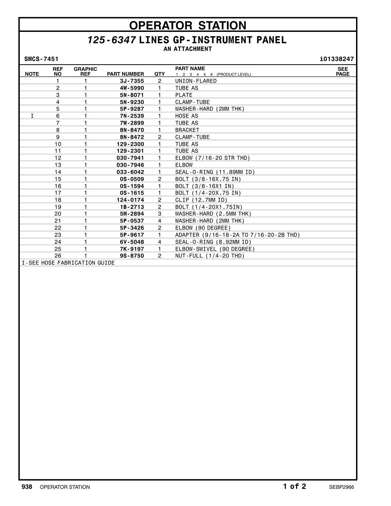 129-2301 TUBE AS CAT parts manual diagram