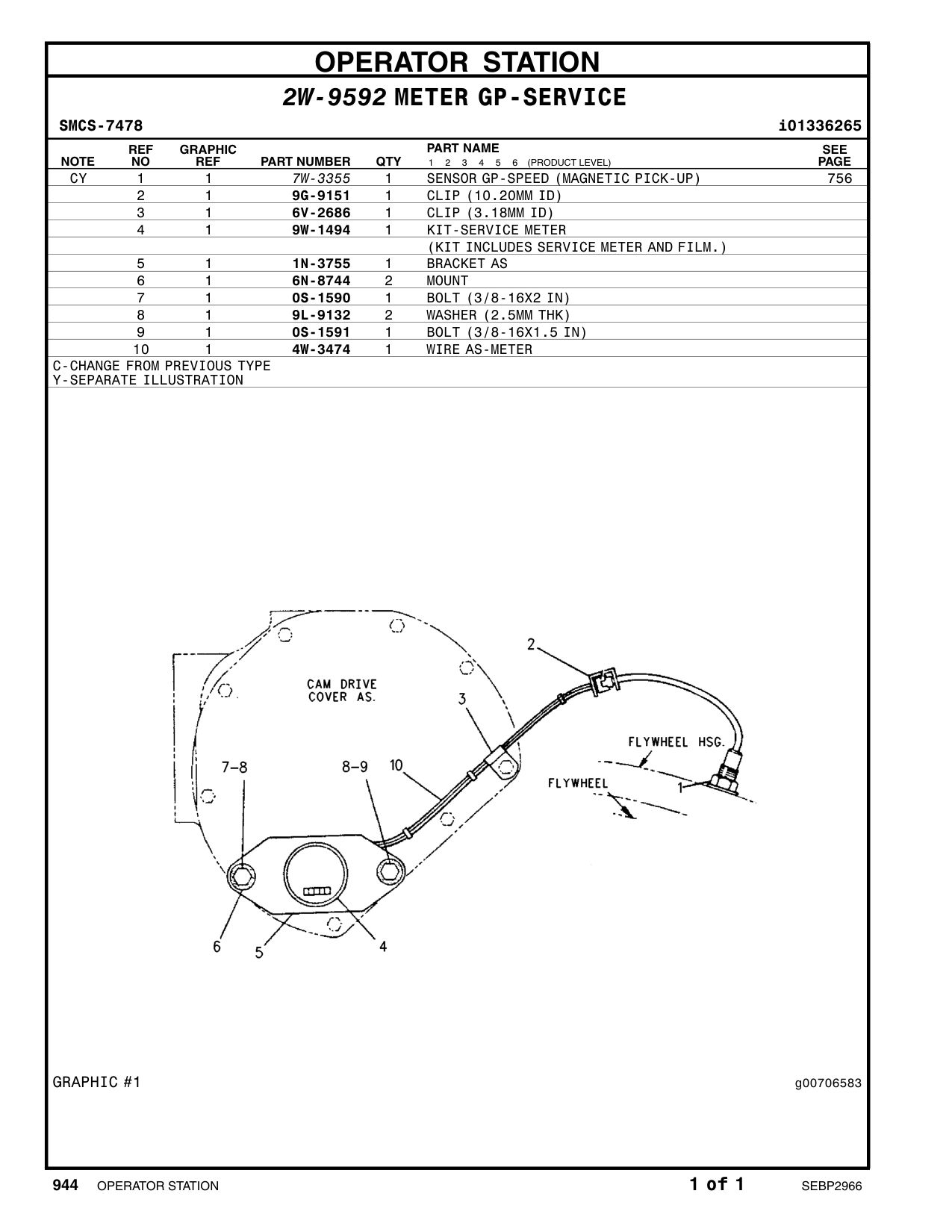 1N-3755 BRACKET AS CAT parts manual diagram