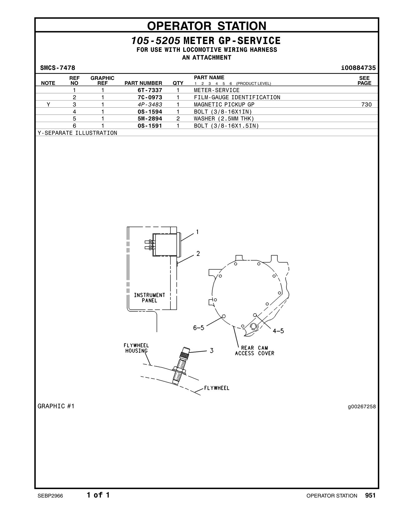 7C-0973 FILM-GAUGE IDENTIFICATION CAT parts manual diagram