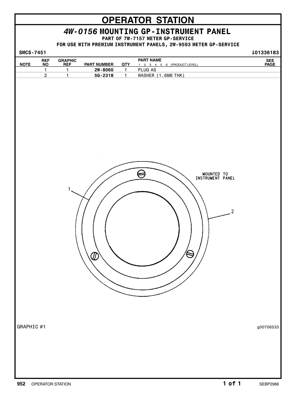 2W-8060 PLUG AS CAT parts manual diagram