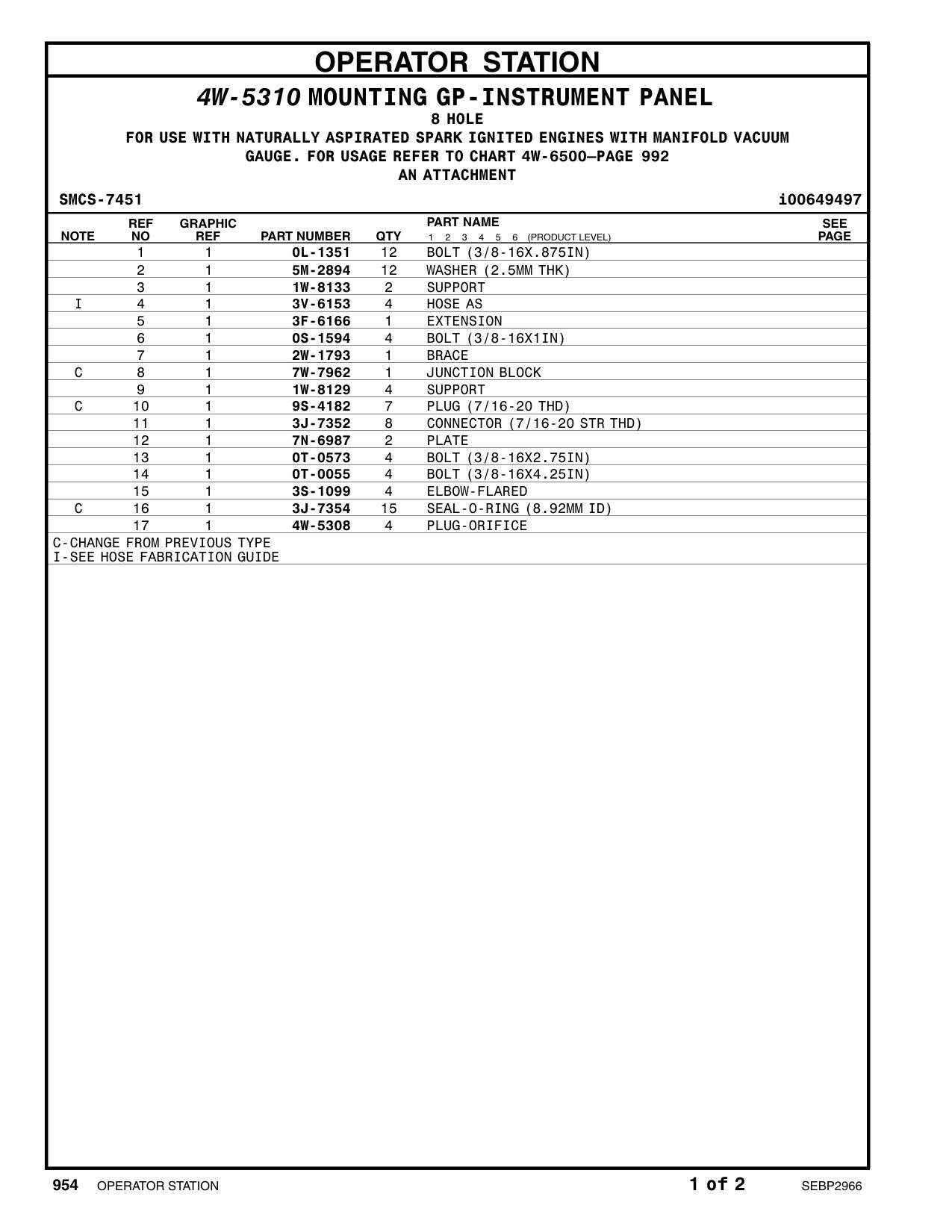 2W-1793 BRACE CAT parts manual diagram